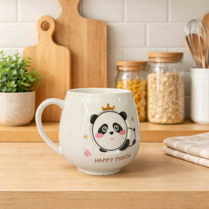 Cute Panda Ceramic Coffee Mug, Cartoon Printed Tea Cup
