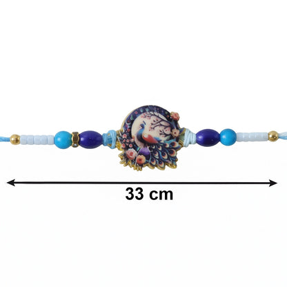 Rakhi Royal Mughal Peacock Designer Charm for Brother (10pcs)