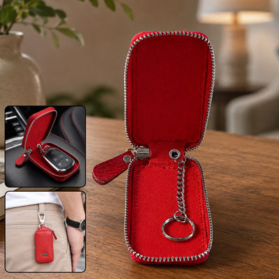 Car Key Case with Snap Hook PU Leather Smart Key Holder (1 Pc)