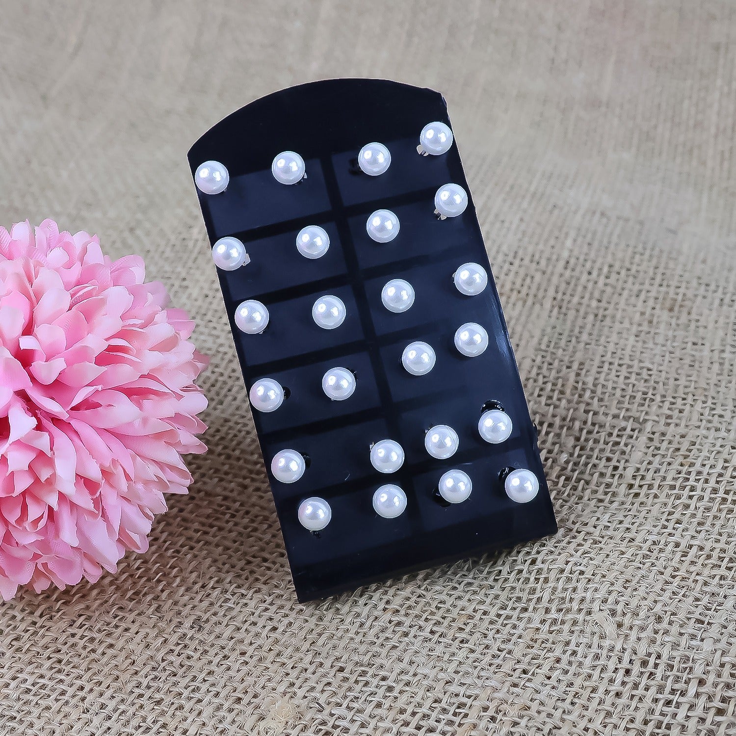 Pearl Stud Earrings Combo Of (1 Card / 12 Pairs)