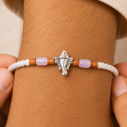 Elegant Diamond Look Rakhi with Shiny Centre and Refined Raksha Bandhan Styling