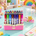 Dual End Colour Sketch Marker Pens with Stamp Designs and Case (24 Pc)