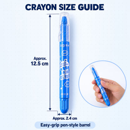 Water-Soluble Twist-Up Colour Crayons with Brush and Carry Case (48 Pc)