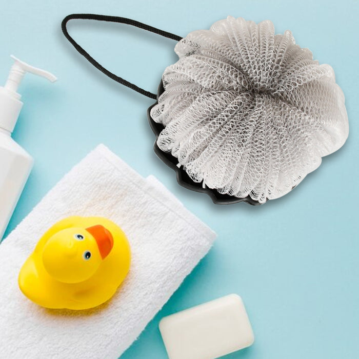 Shower Tool Duo 2-1 Shower Loofah Sponge and Exfoliating Body Scrubber for Showering, Easy to Clean, Easy to Dry, With Dori Easy to Hanging, Easy to Grip