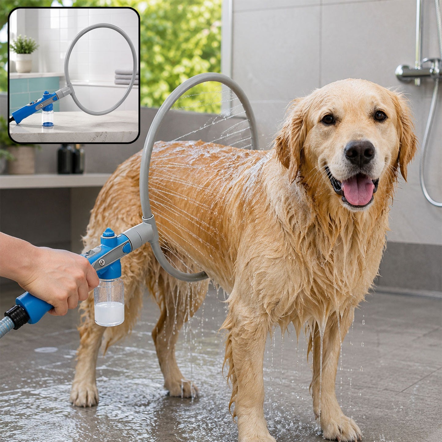 Pet Shower Sprayer – 360° Cat Dog Grooming Tool | PureBeard