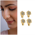 Clip-On Nose Ring – Flower Stud & Double Hoop Combo Pack