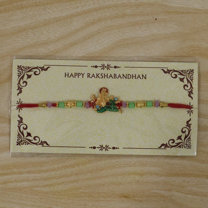 Lord Ganesha on Leaf Designer Rakhi
