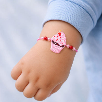 Kids Rakhi for Brother - Cupcake Charm Designer Beaded (10pcs)