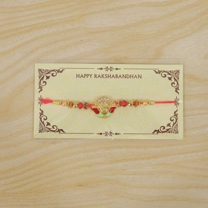 Traditional Om Rakhi for Brother with Decorative Thread (5pcs)