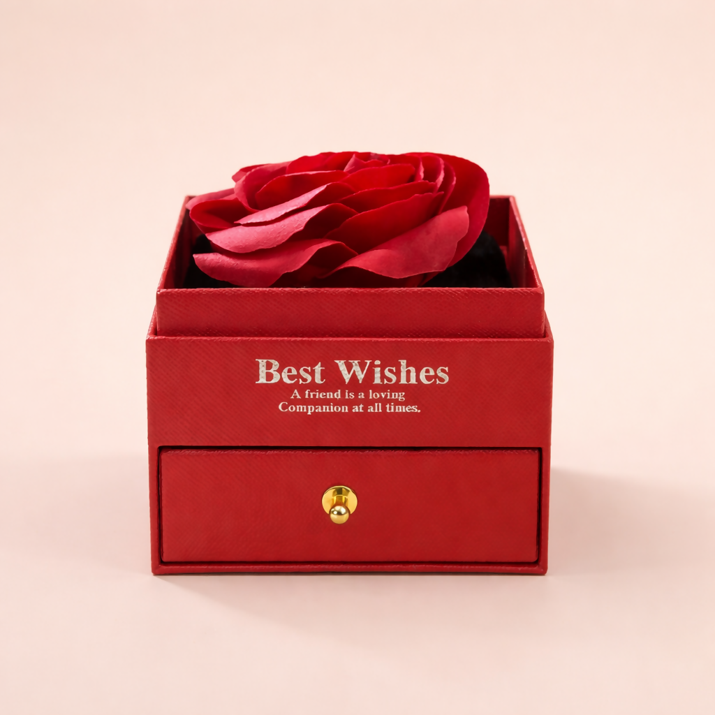 Preserved Rose Gift Box with Drawer | Decorative Showpiece for Home & Gifting