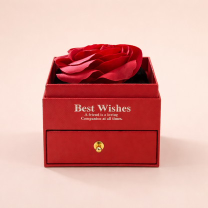 Preserved Rose Gift Box with Drawer | Decorative Showpiece for Home & Gifting