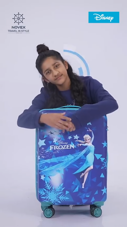 Travelling Kids Cartton Character Trolley/Luggage Bags 4 Wheels ( Blue /18 Inch)