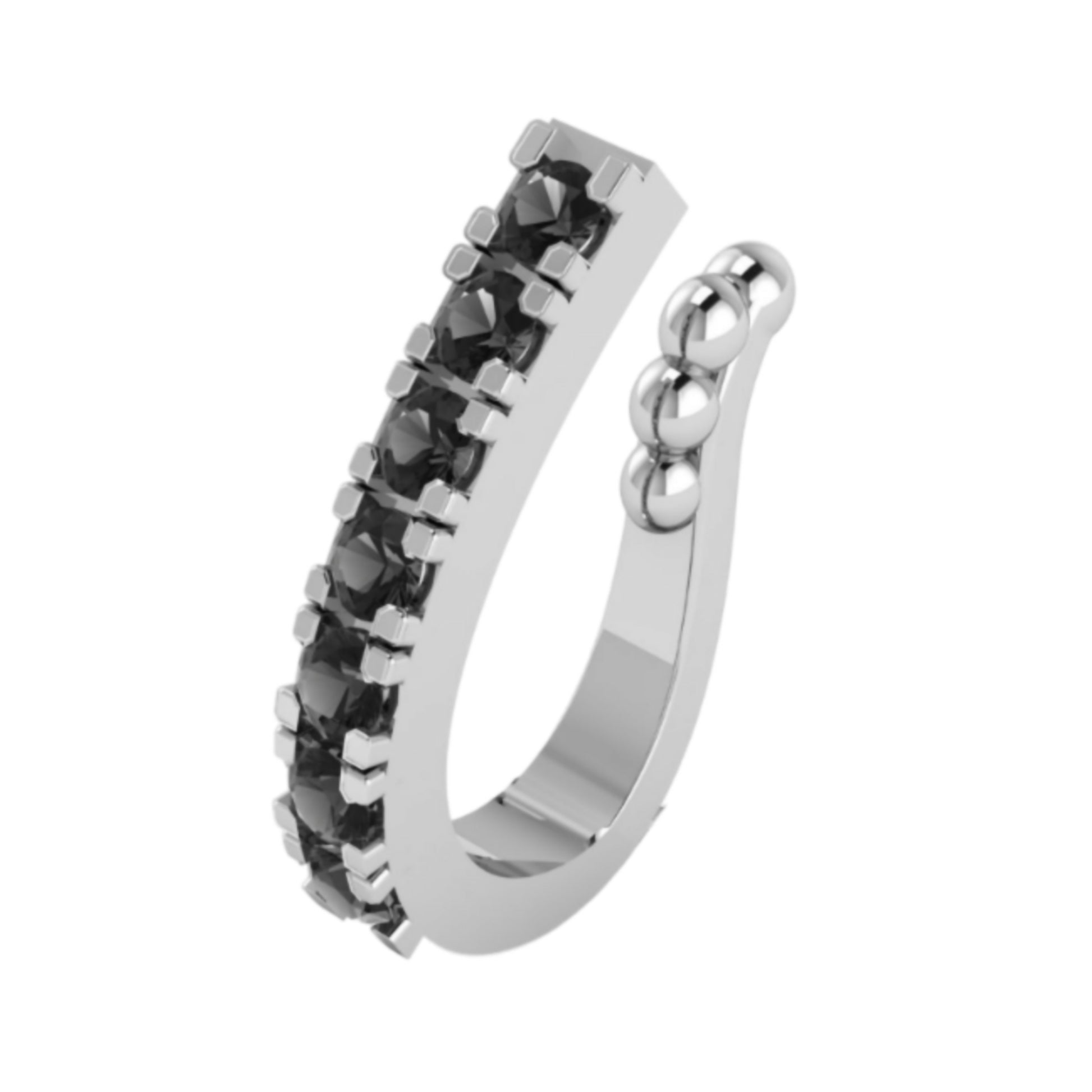 Gold Pave Fake Nose Ring Set - Dual Gem Line