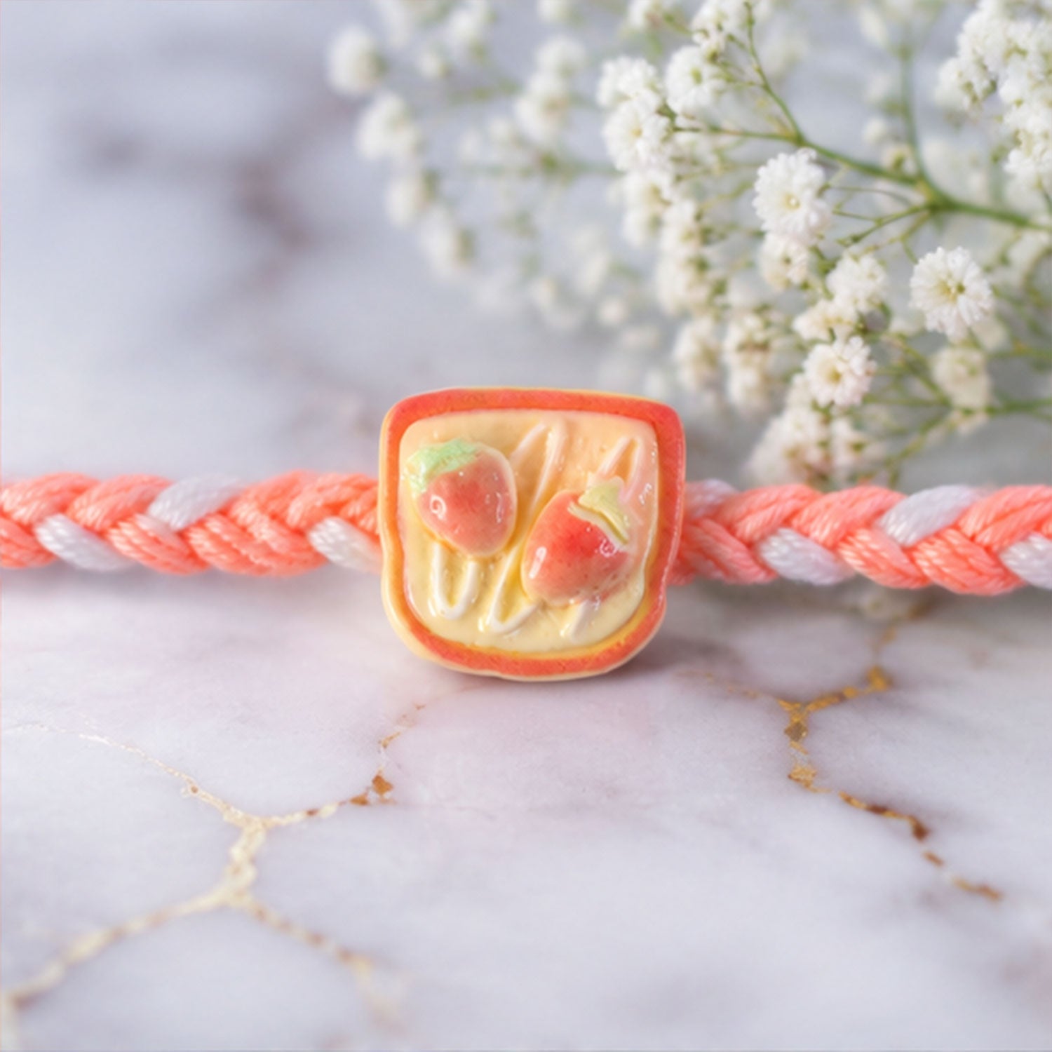 Strawberry Toast Rakhi Fun & Unique Design for Kids & Bhai (10pcs)