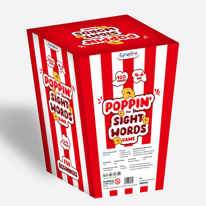 POPPIN FOR SIGHT WORDS GAME - AGE 4-6 (100 CARDBOARD PIECES)