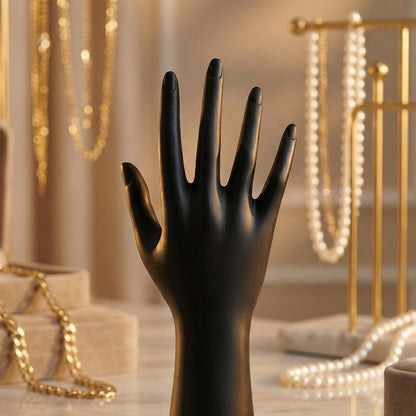 Elegant Black Hand-Shaped Jewelry Display Stand (1 Pc)