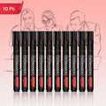 Refillable Permanent Black Marker Set – Waterproof Bullet Tip (10 Pcs)