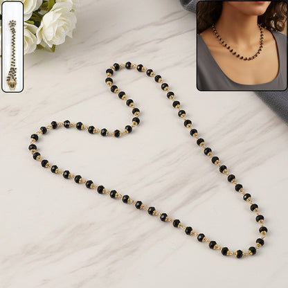 Traditional Black Beads Mangalsutra Style Necklace for Women (1 pc)