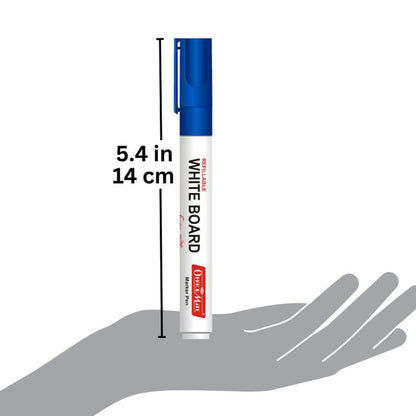 Refillable Whiteboard Marker Pens Blue Ink (10 Pcs) – Bullet Tip, Easy Erase