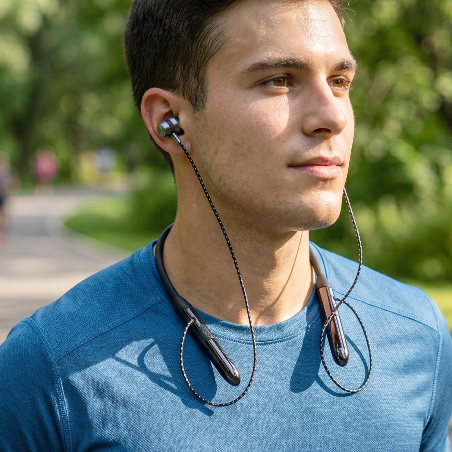 Wireless Bluetooth Neckband Earphones, Nack Band  with Magnetic On / Off Earbuds