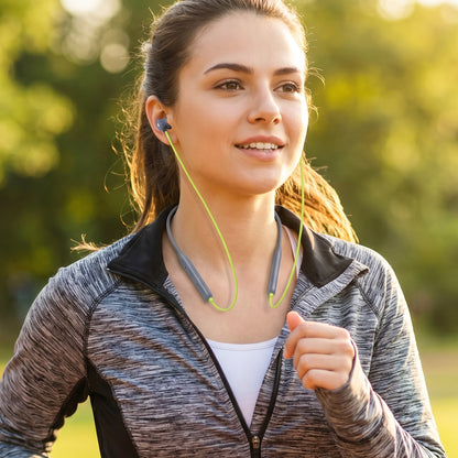 Wireless Bluetooth Neckband Earphones, Neck band with Magnetic On / Off Earbuds