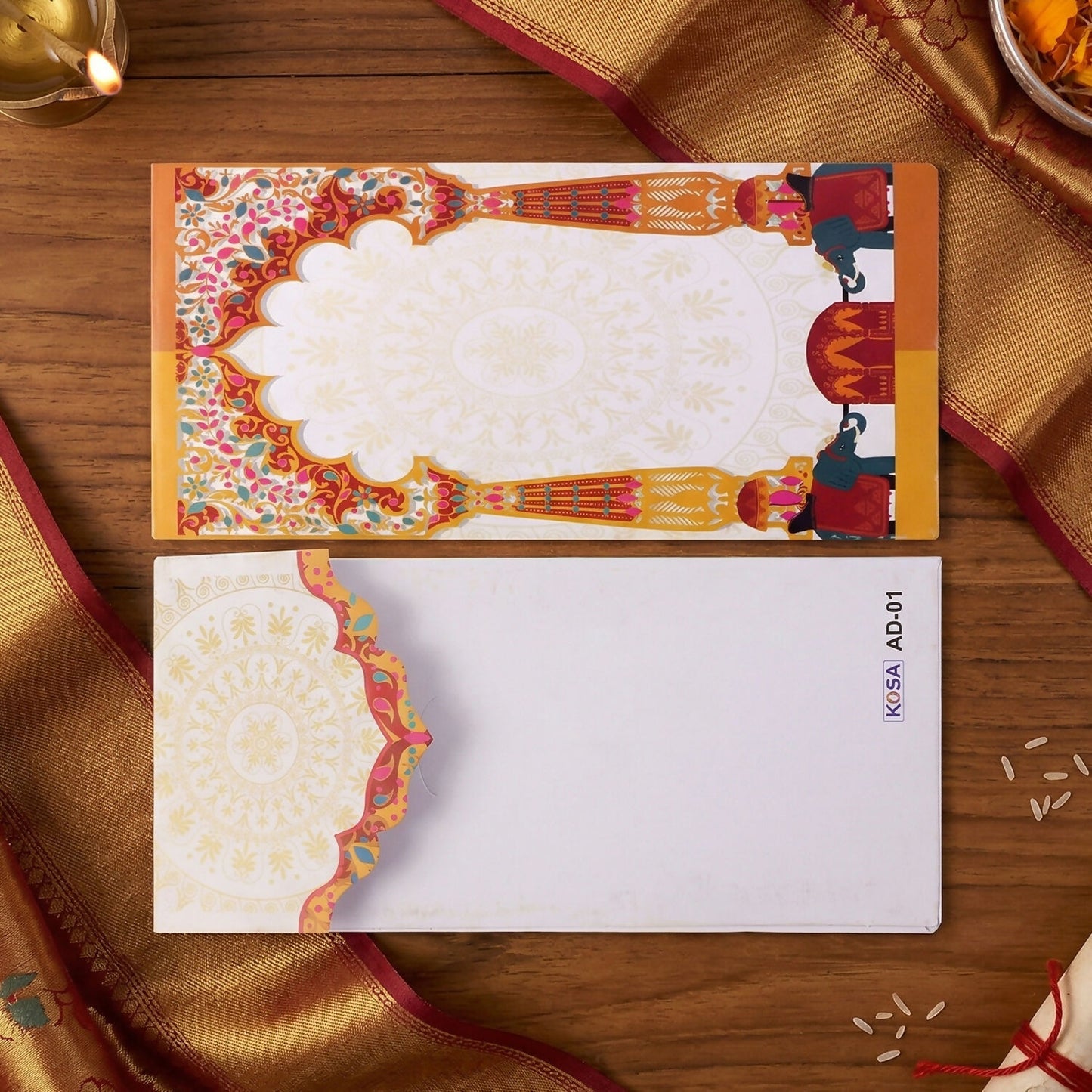 Traditional Wedding Shagun Money Envelope Elephant Design Pack of 10 Pieces