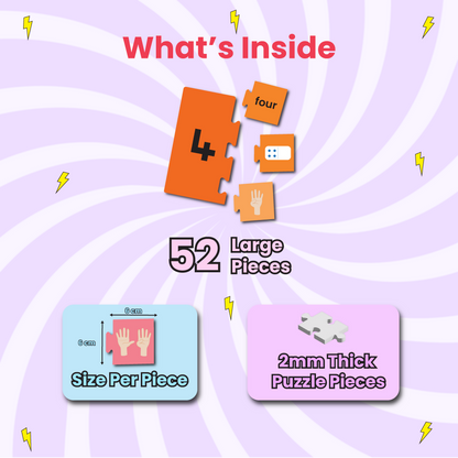 Numbers & Counting Puzzle - Ages 3+ (44 cardboard puzzle pieces) Find & Match series