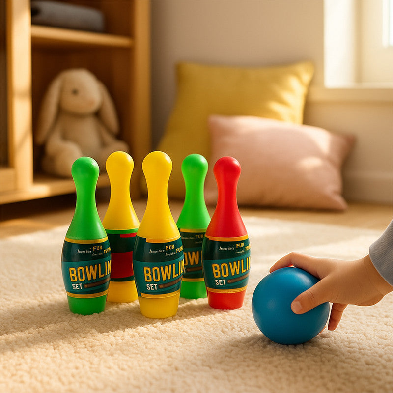 Aditi Kids Indoor Bowling Set with Colorful Pins & Soft Balls – Fun Skill-Building Play Game