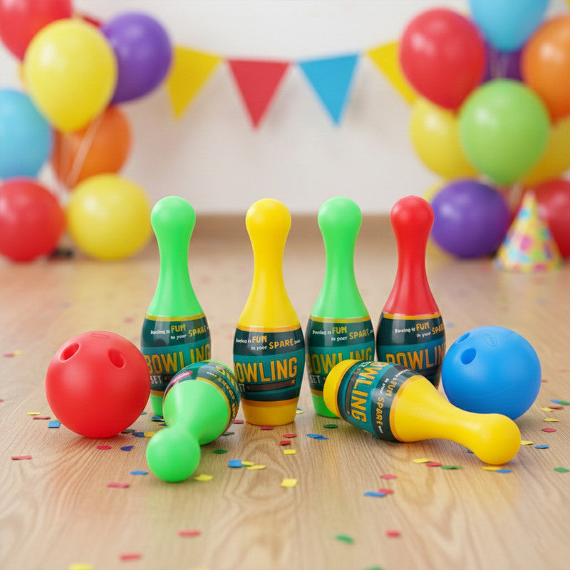 Aditi Kids Indoor Bowling Set with Colorful Pins & Soft Balls – Fun Skill-Building Play Game