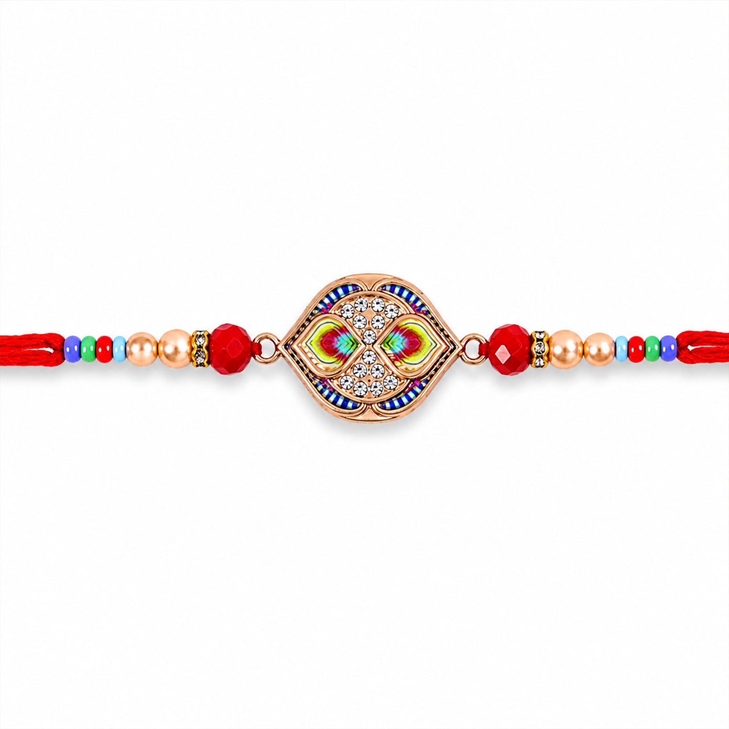Royal Kundan Maroon Stone Designer Rakhi for Brother with Pearls & Beads