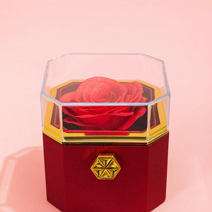 Rose Jewellery Box Gift with Transparent Lid & Premium Storage Case