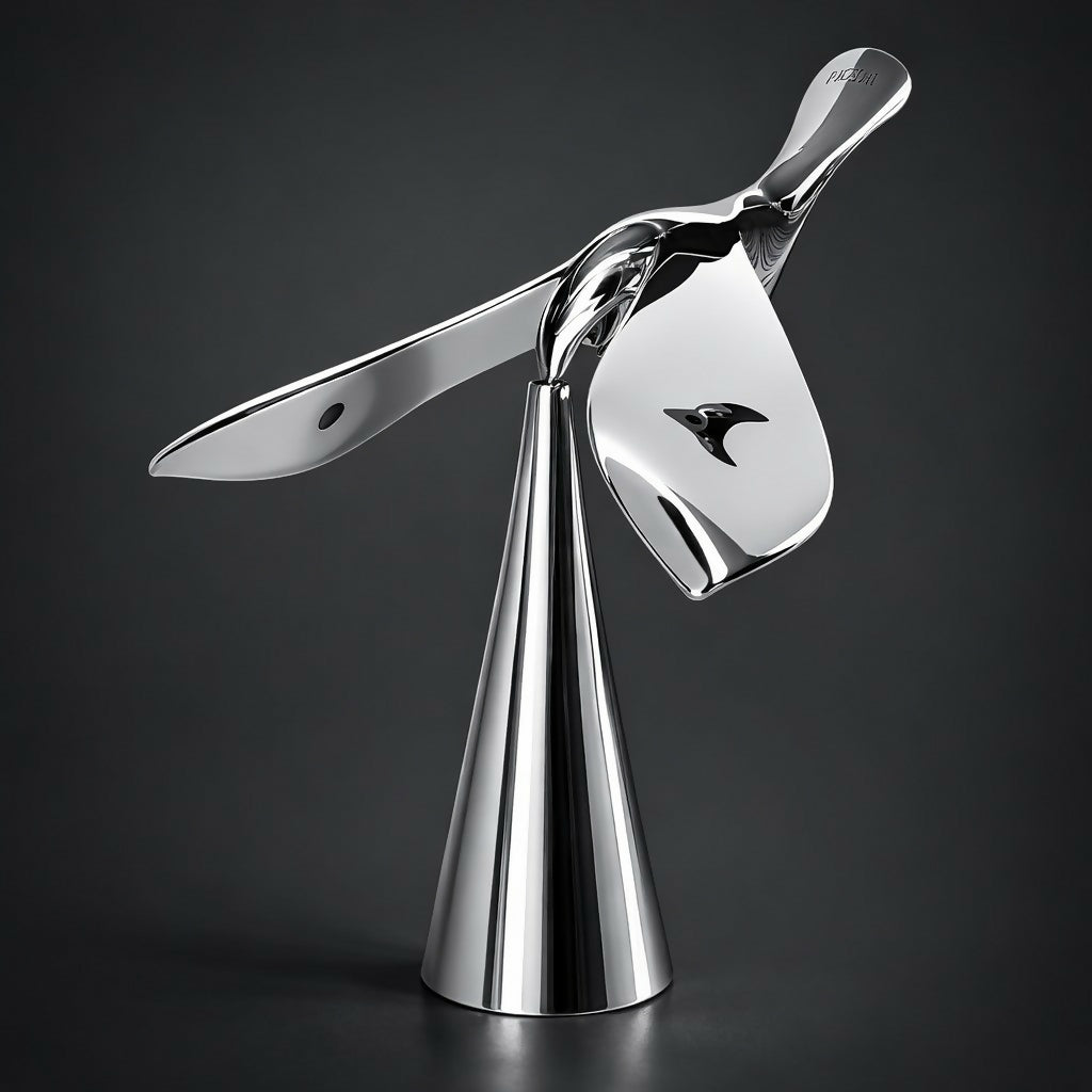 Modern Metal Bird Sculpture Showpiece for Home & Office Desk Decor