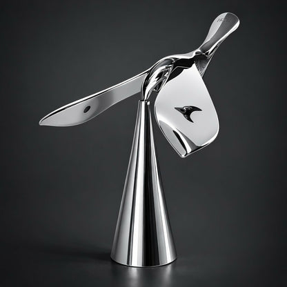 Modern Metal Bird Sculpture Showpiece for Home & Office Desk Decor