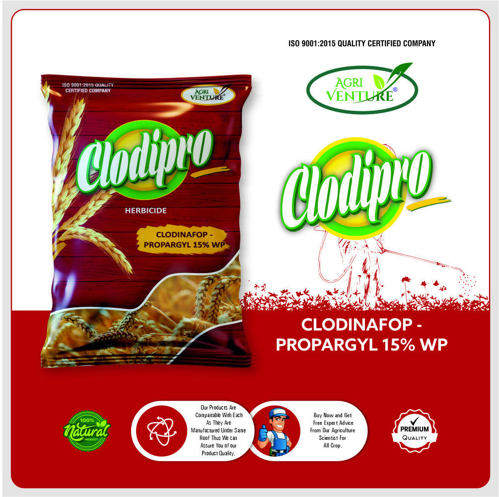 AgriVenture CLODIPRO ( Clodinafop Propargyl 15% WP ) Herbiceds. (160Ml)