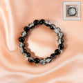 Dual-Tone Crystal Beaded Stretch Bracelet – Elegant & Lightweight