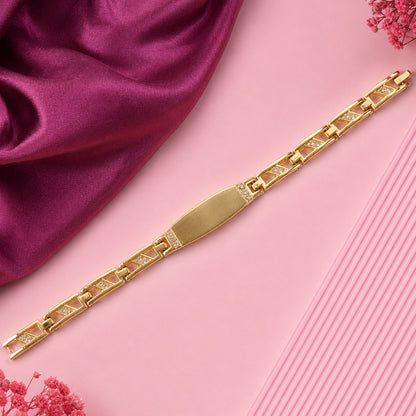 Personalized gold plated bracelet with custom name engraving