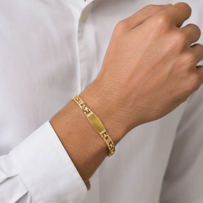 Detailed view of the ethnic band design on the custom name bracelet