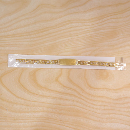 Back view of the custom name bracelet showing the ethnic design