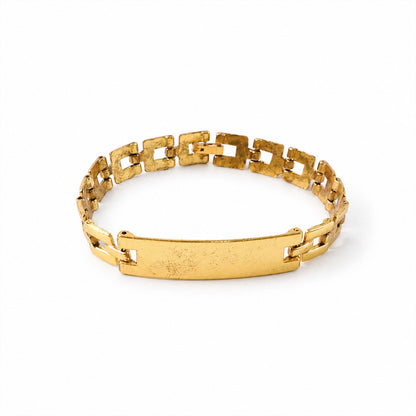 Personalized gold-plated bracelet in gift-ready elegant packaging, ideal for gifting.