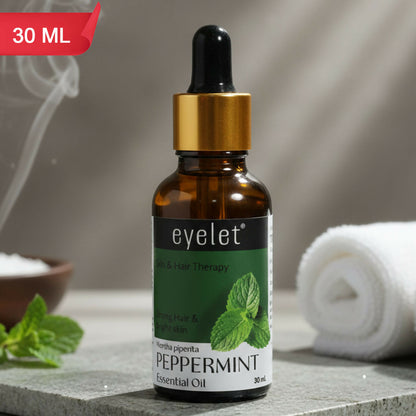 Eyelet Peppermint Essential Oil for Strong Hair & Bright Skin Fresh Mint Aroma Oil with Dropper (30Ml)