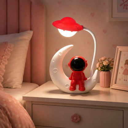 Astronaut Moon LED Table Lamp with Dual Light Modes for Kids Room & Study