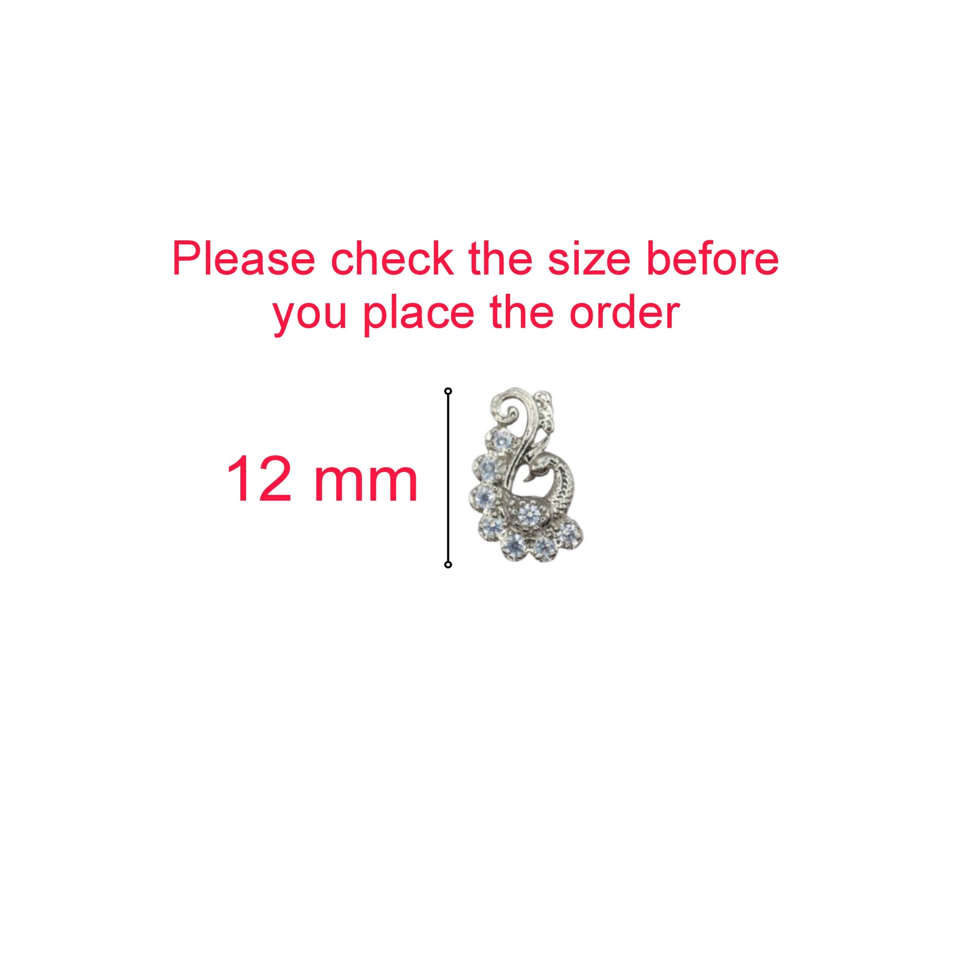 Silver-Plated AD Peacock Stud Earrings for women and girls