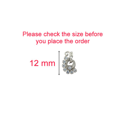 Silver-Plated AD Peacock Stud Earrings for women and girls
