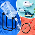 Home Utility Combo – Water Bottle Stand with Pump, Whale Soap Holders & Drain Cleaning Tool