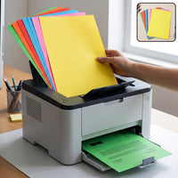 A4 Multipurpose Fluorescent Color Paper Sheets for Printing, Craft & Office Use