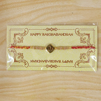 Silver Tone Designer Rakhi with Pastel Beads and Elegant Bracelet Style Finish