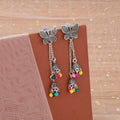 Oxidised Butterfly Chain Jhumka Earrings – Elegant Festive Jewelry