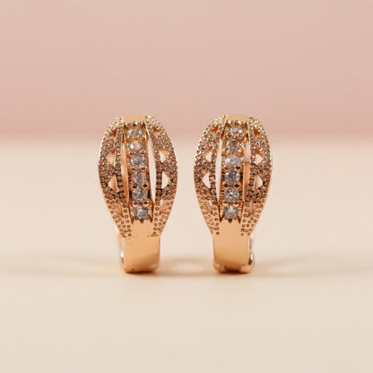 Elegant gold finish hoop earrings with secure clasp for comfortable fit