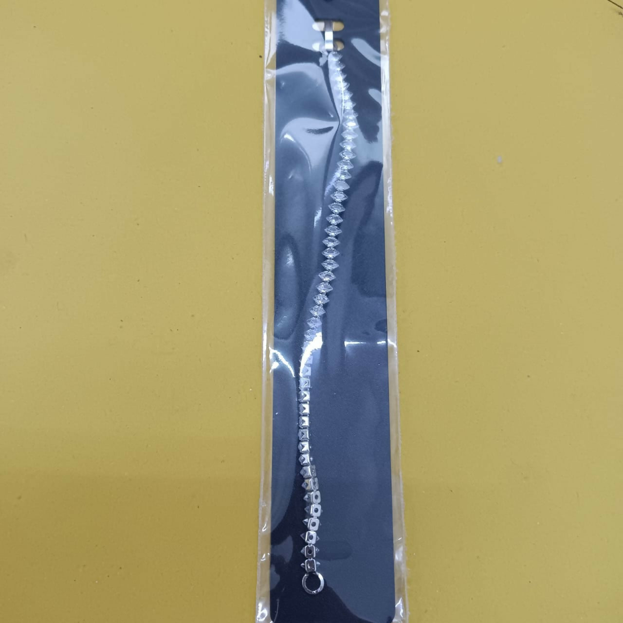 Silver Plated Ad Stone Chain Bracelet