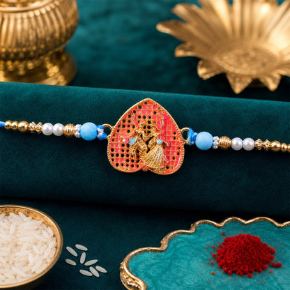 Radha Krishna Designer Rakhi with Pearl Beading (5pcs)